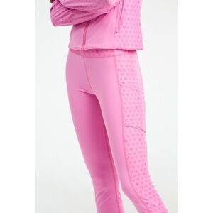 Roller Rabbit Vega Leggings Sporty Hearts Pink High Rise Pockets Size L